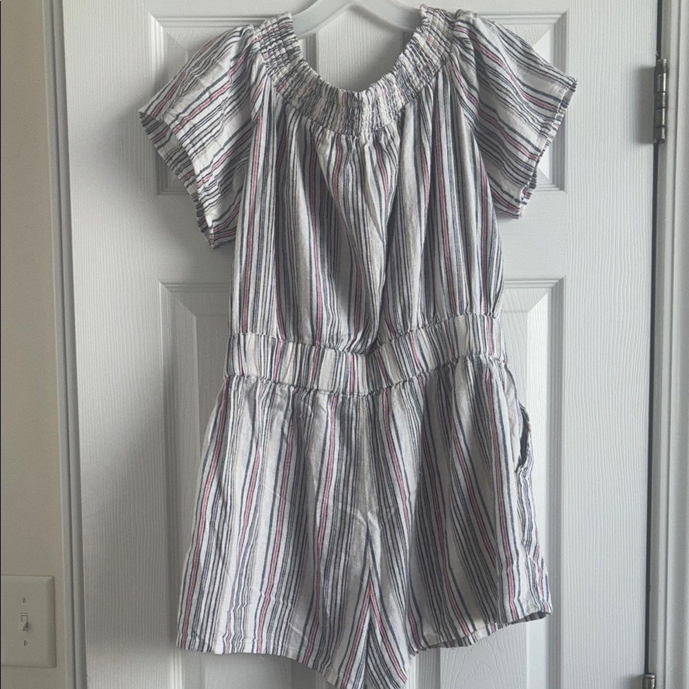 Linen Striped Romper - Picture 2 of 2